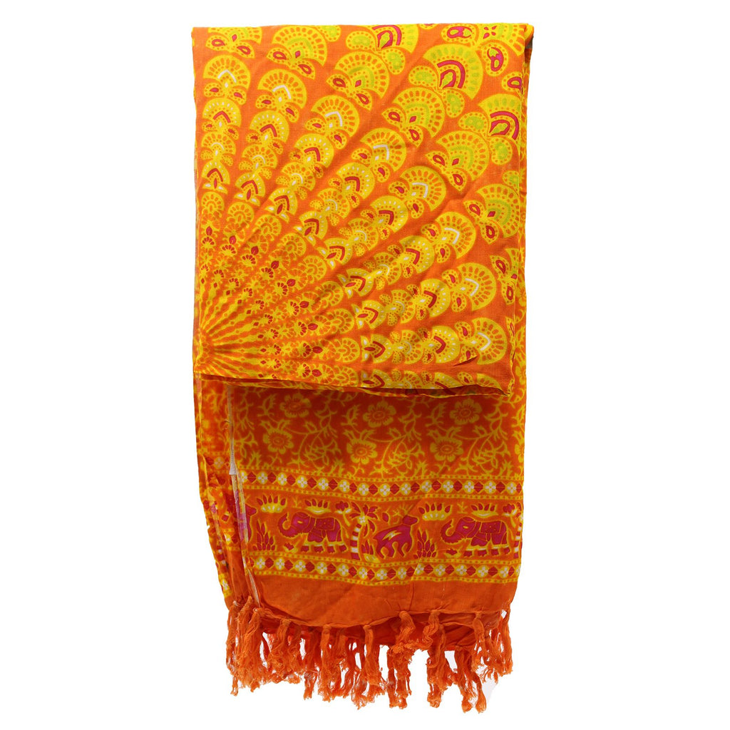 Lime Orange Mandala Sarongs for Stylish Beachwear and Fashion