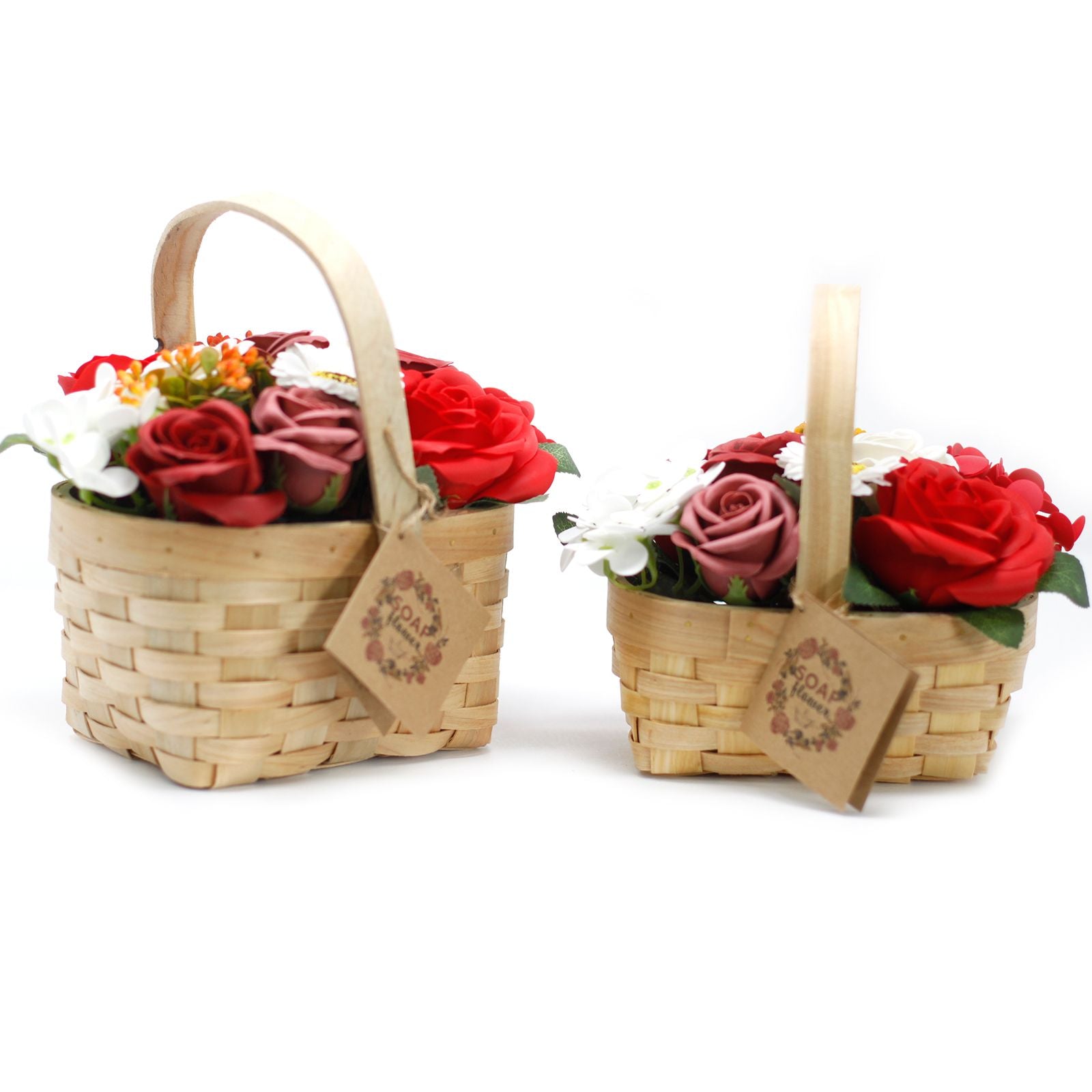 Large Red Bouquet in Wicker Basket for Elegant Gift Giving Moments