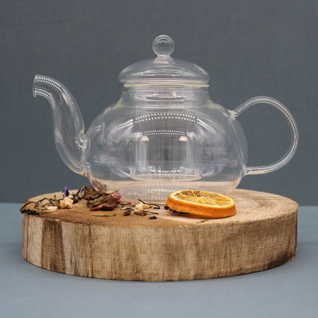 Glass Infuser Teapot Round Pearl Design 800ml Capacity