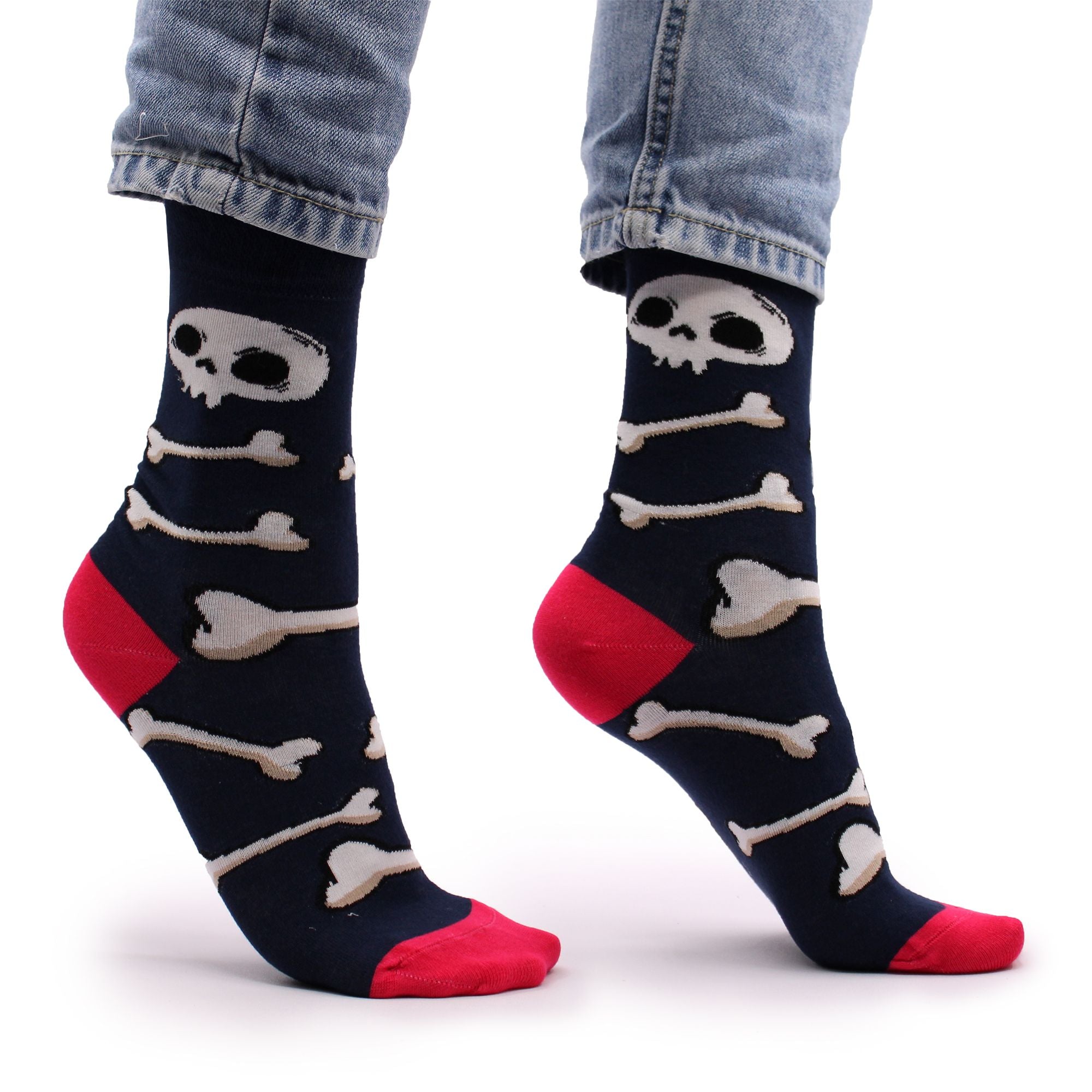 Hop Hare Bamboo Socks S/M Skulls and Bones Design for Comfort