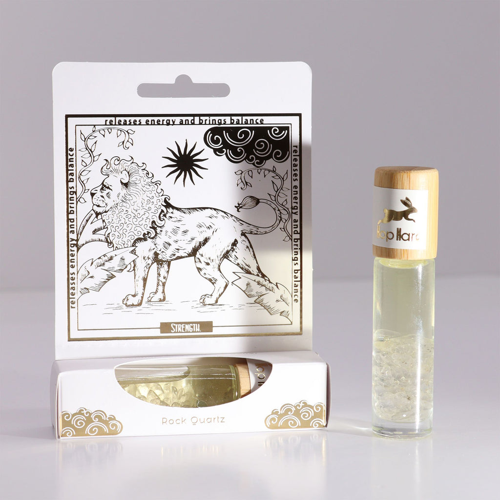 HH Tarot Roll On The Lion with Rock Quartz for Strength and Serenity