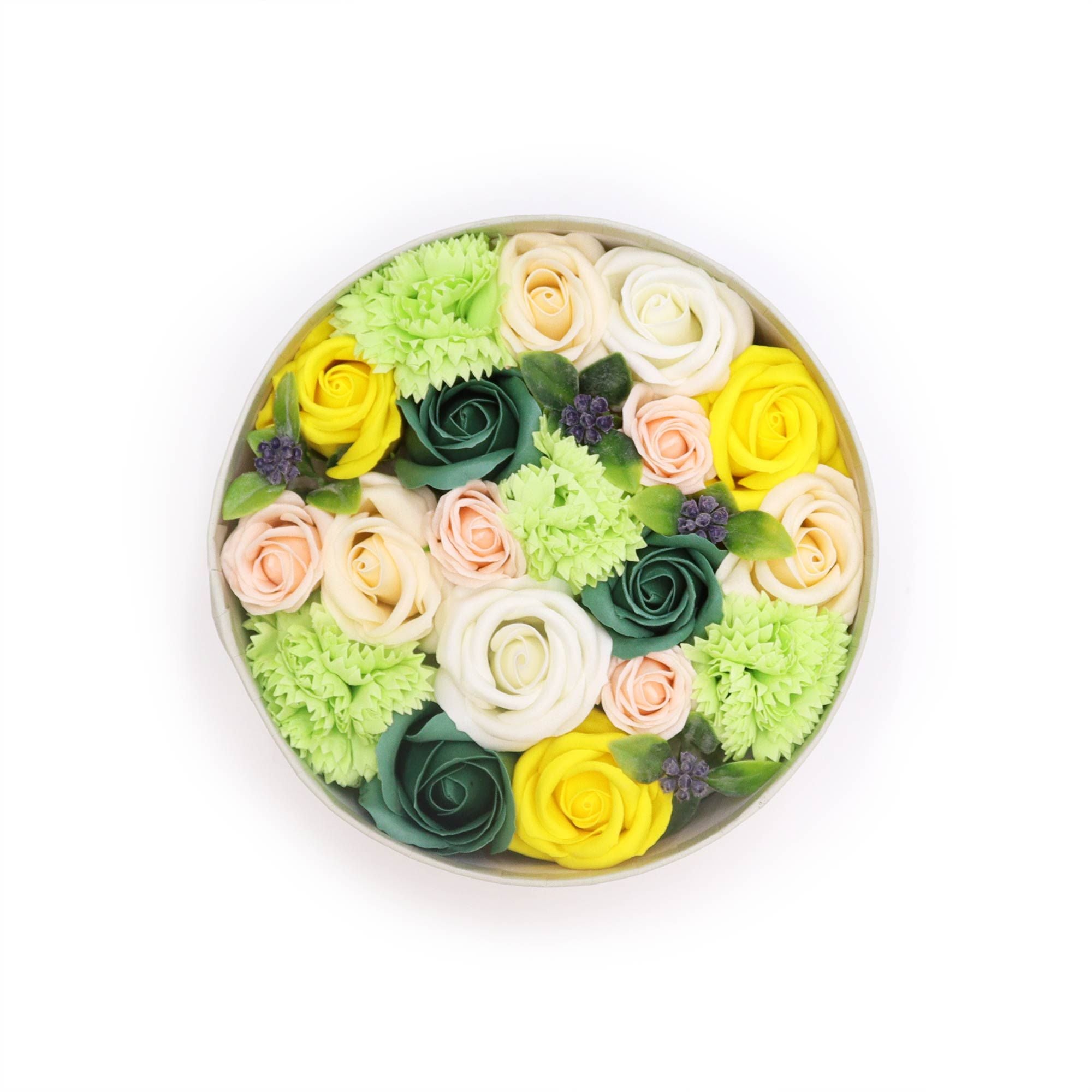 Round Box Spring Celebrations Gift Set in Bright Yellow and Green