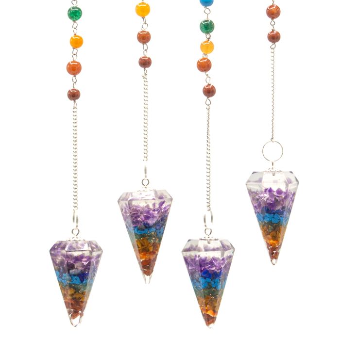 Orgonite Power Chakra Pendulum with Vibrant Chakra Colours