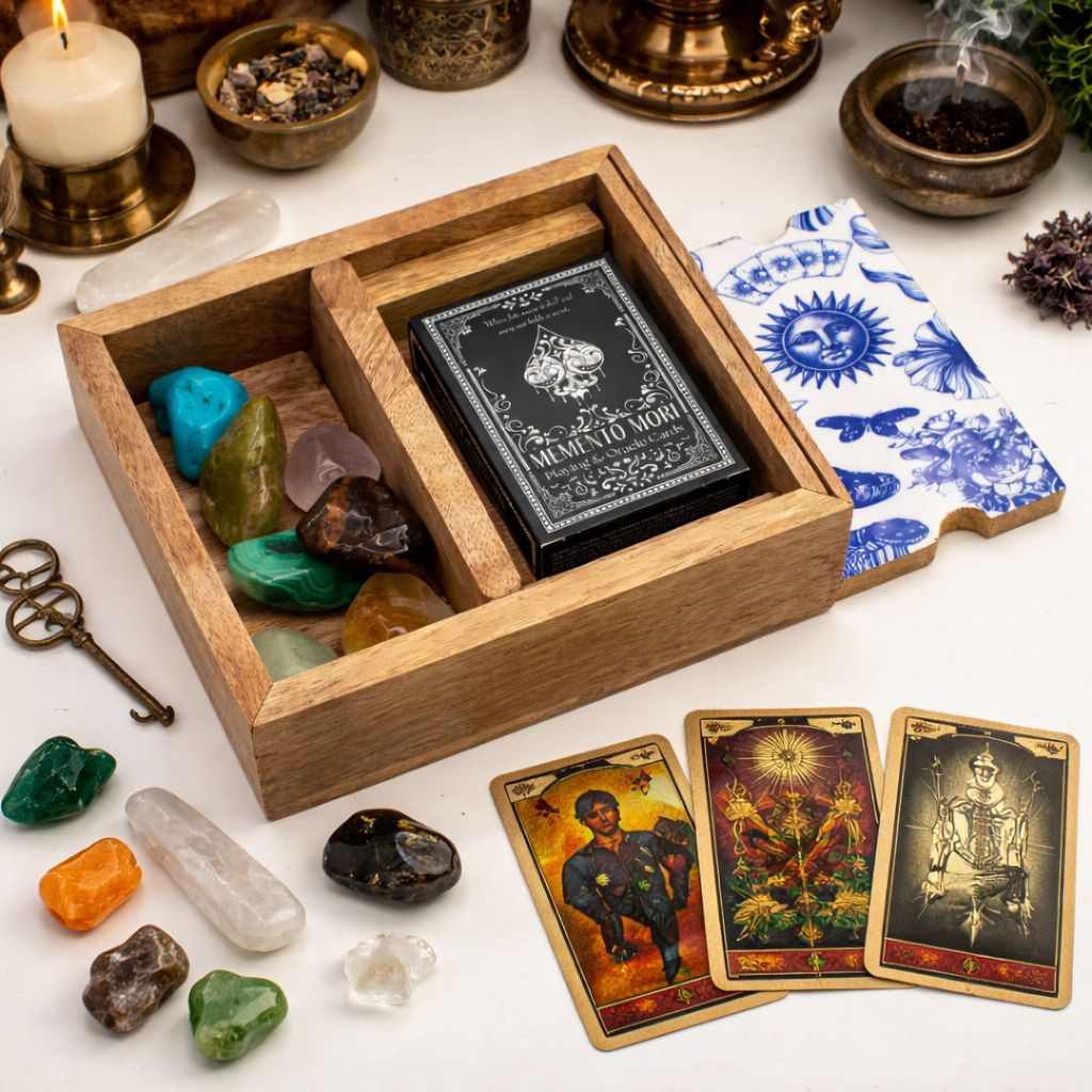 Two Section Tarot Box with Card Holder