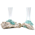 Medium Molten Glass on Whitewash Wood Vase for Home Decor