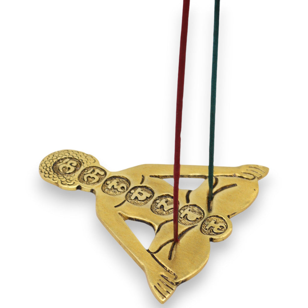 Gold Aluminium Seven Chakra Yoga Incense Holder for Serenity