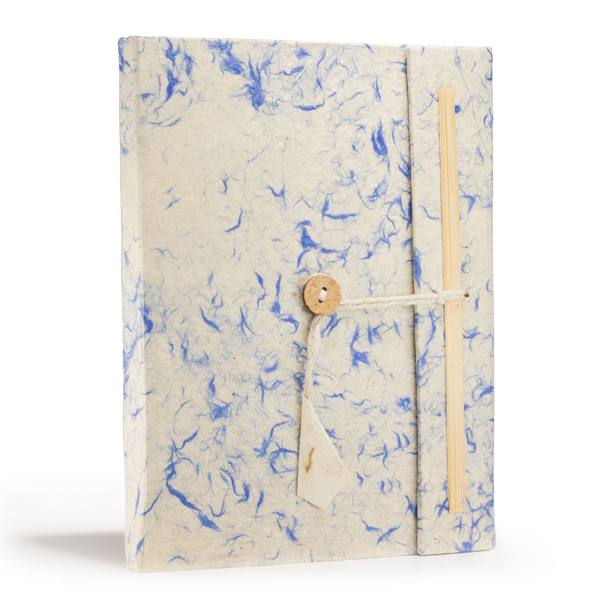 Lokta Mixed Blue Cotton Notebook Large with Bookmark and 45 Leaves