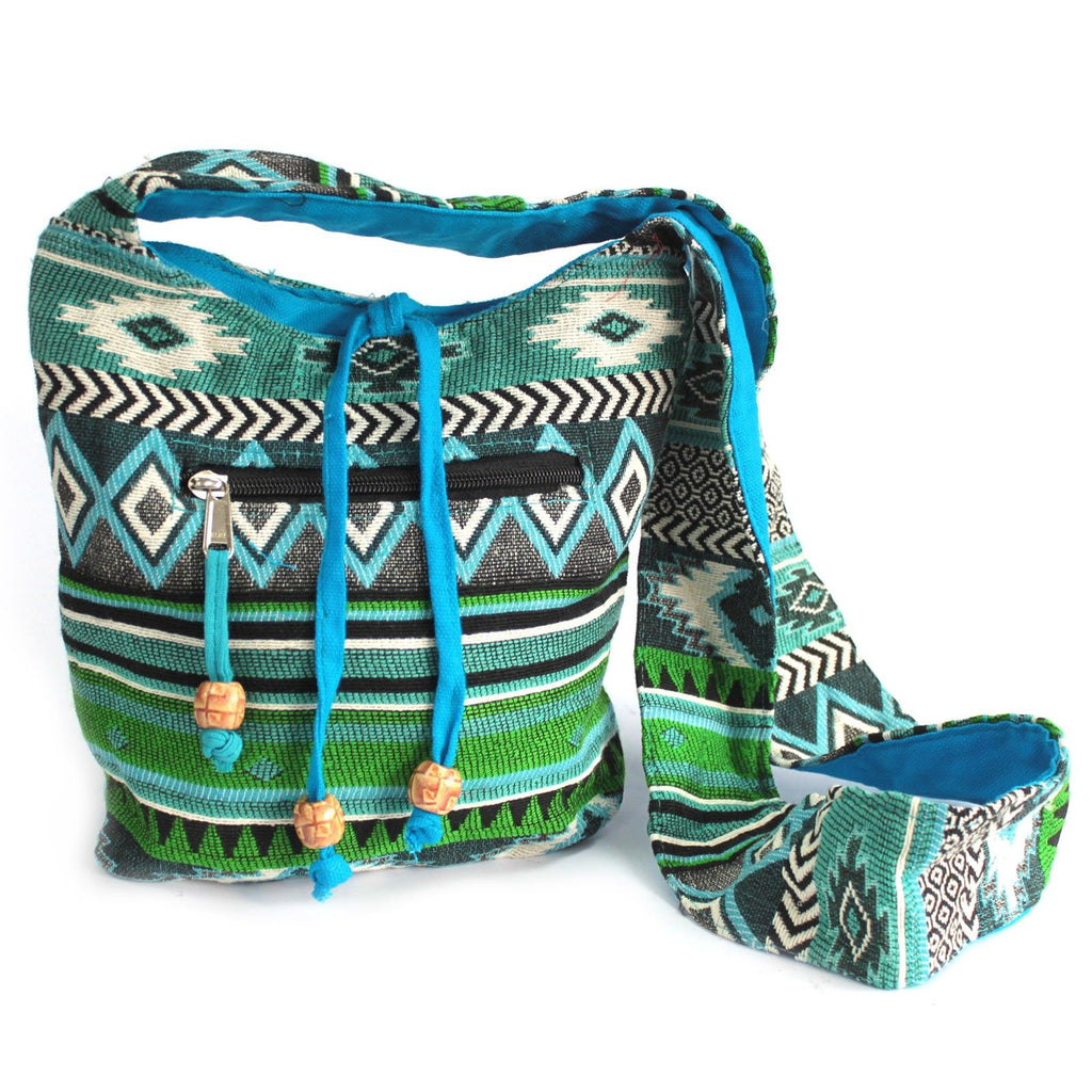 Stylish Teal Jacquard Sling Bag for Casual Everyday Adventures