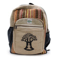Large Backpack with Bohdi Tree Design in Pure Hemp and Cotton