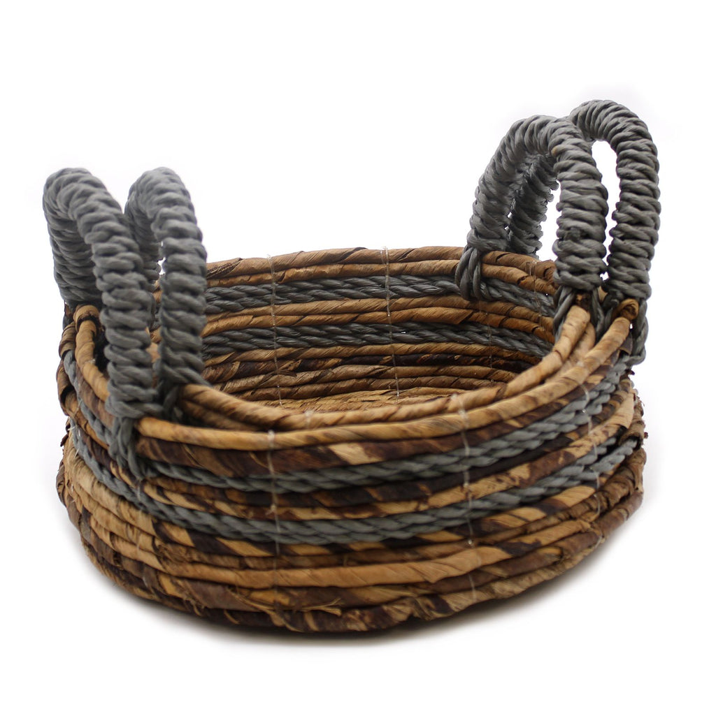 Banana Leaf & Abu Abu Raffia Basket Set of 2 for Home Storage