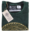 Nomad Sari Stonewashed Cotton T Shirt in Green with Chakra Design