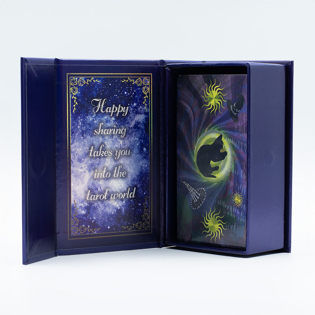 Purple Foil Tarot Card Set with Guidebook for Witchcraft Lovers