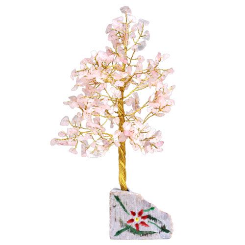 Rose Quartz 320 Stone Gemstone Tree for Home Decor