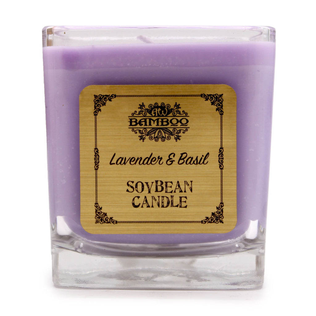 Lavender & Basil Soybean Jar Candles for Clean Burn Experience