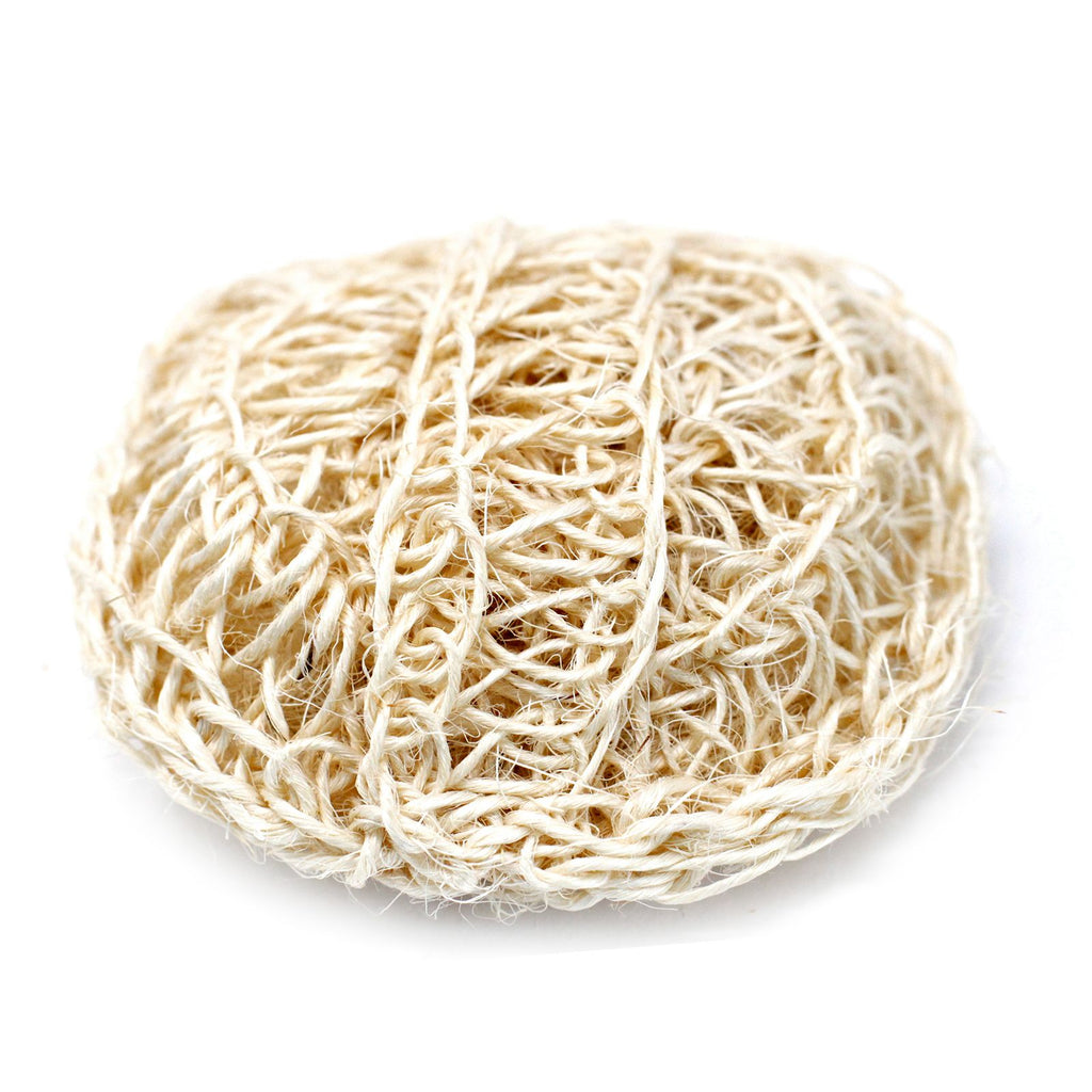 Sisal Sponge and Scrub Soft Round Exfoliating Cushion for Skin Care