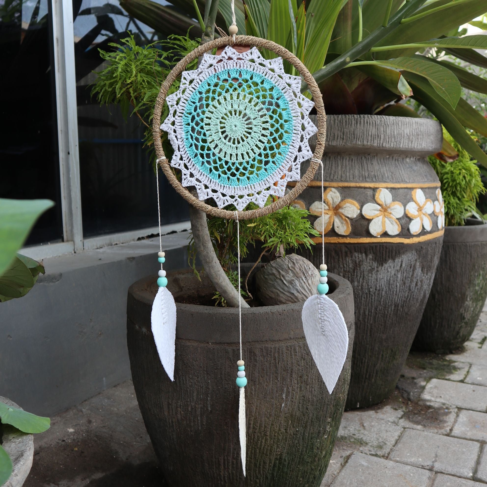 Large Turquoise Dream Catcher for Home Decor and Sweet Dreams
