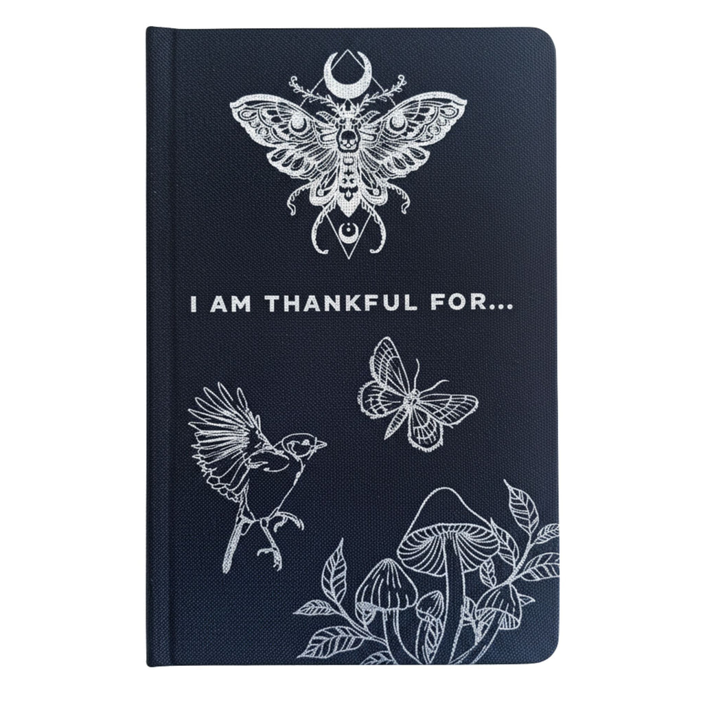 Black Gratitude Journal with Silver Lining for Daily Reflection