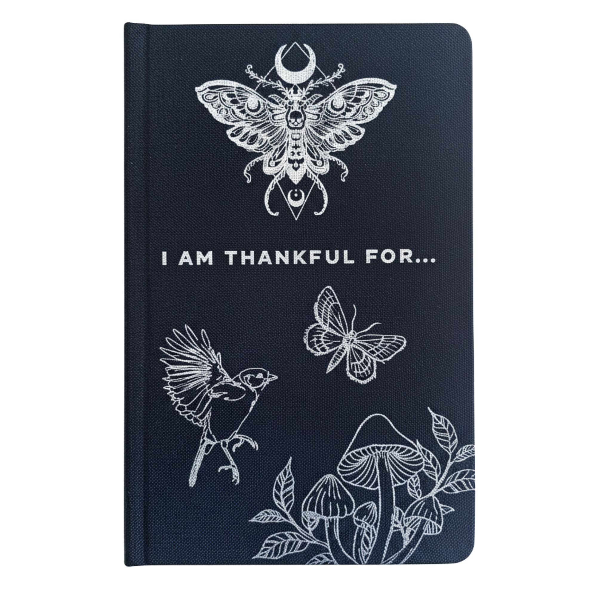 Black Gratitude Journal with Silver Lining for Daily Reflection