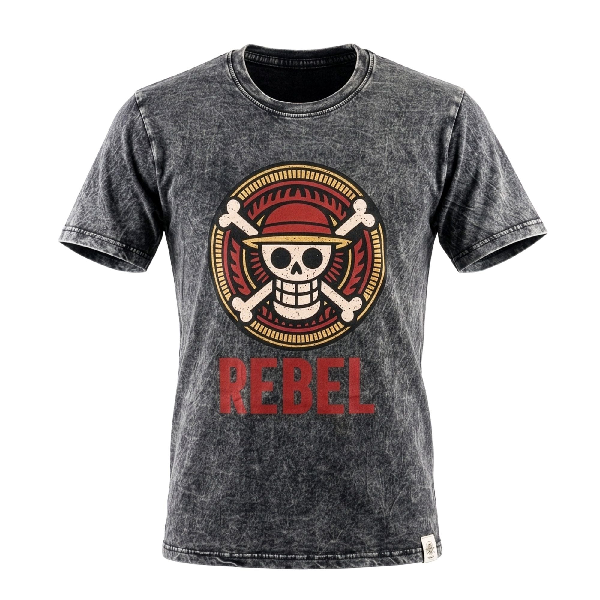 Nomad Sari Stonewashed Cotton T Shirt Rebel Charcoal Small Size