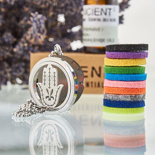 Aromatherapy Diffuser Necklace Hand of Fatima 30mm Unique Design