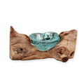 Molton Glass Candle Holder on Wood for Elegant Home Decor Style