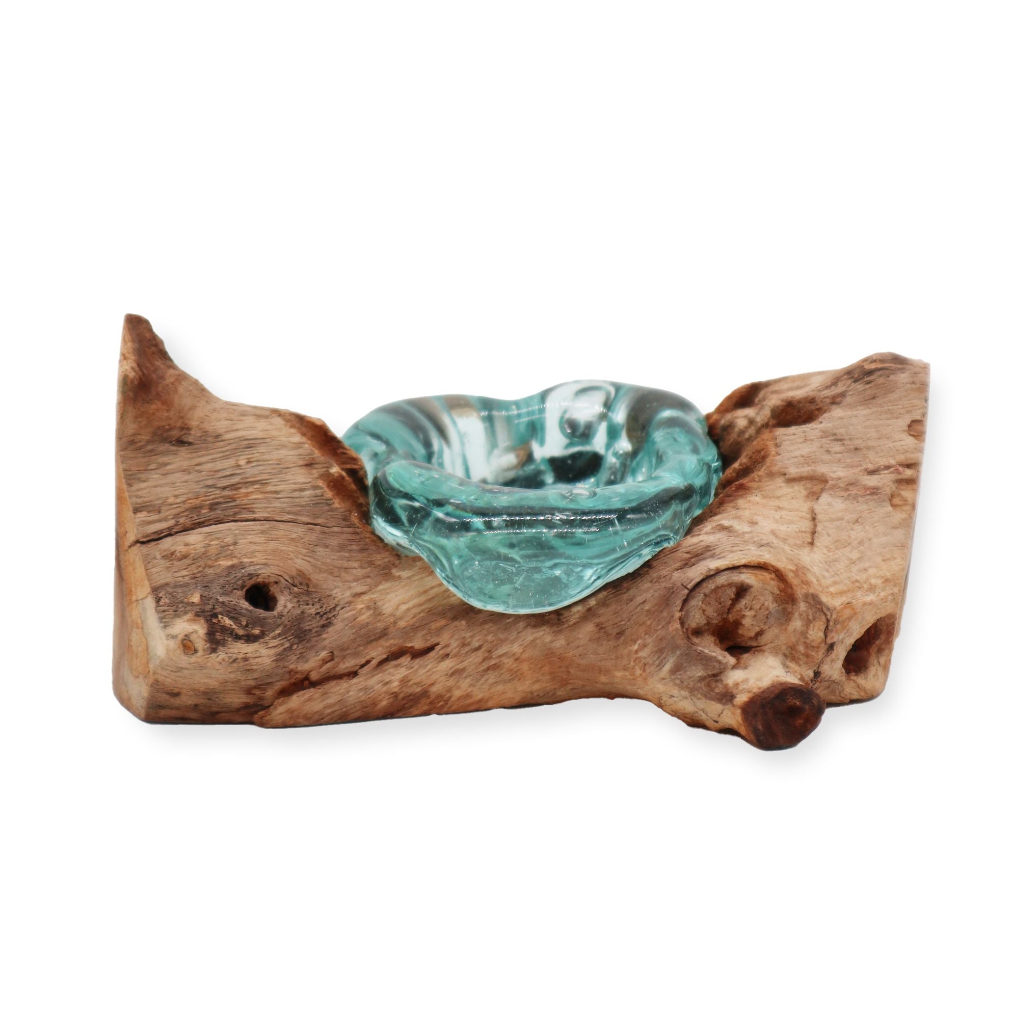 Molton Glass Candle Holder on Wood for Elegant Home Decor Style