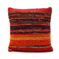 Rag Rug Cushion Covers in Rich Reds for Vibrant Home Decor