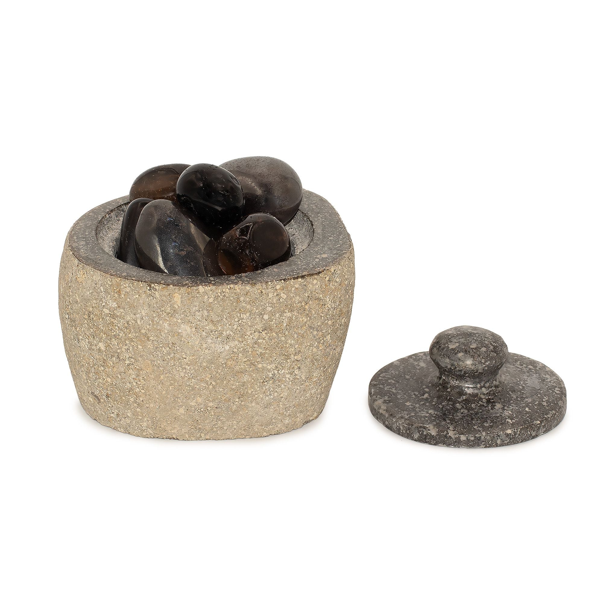 Natural Riverstone Grounding Pot Small for Unique Home Decor
