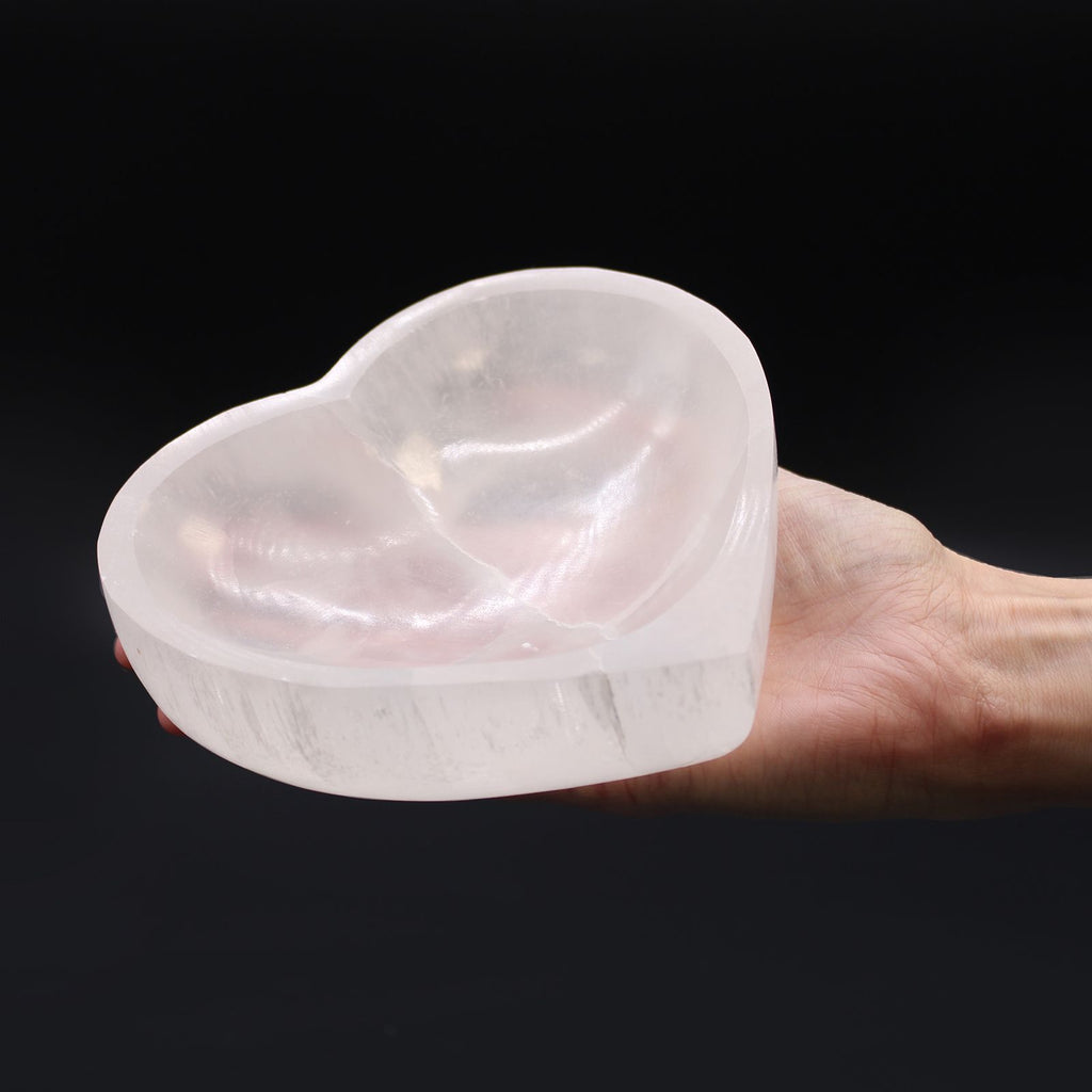 Selenite Heart Bowl 15cm Decorative Accent for Home Decor