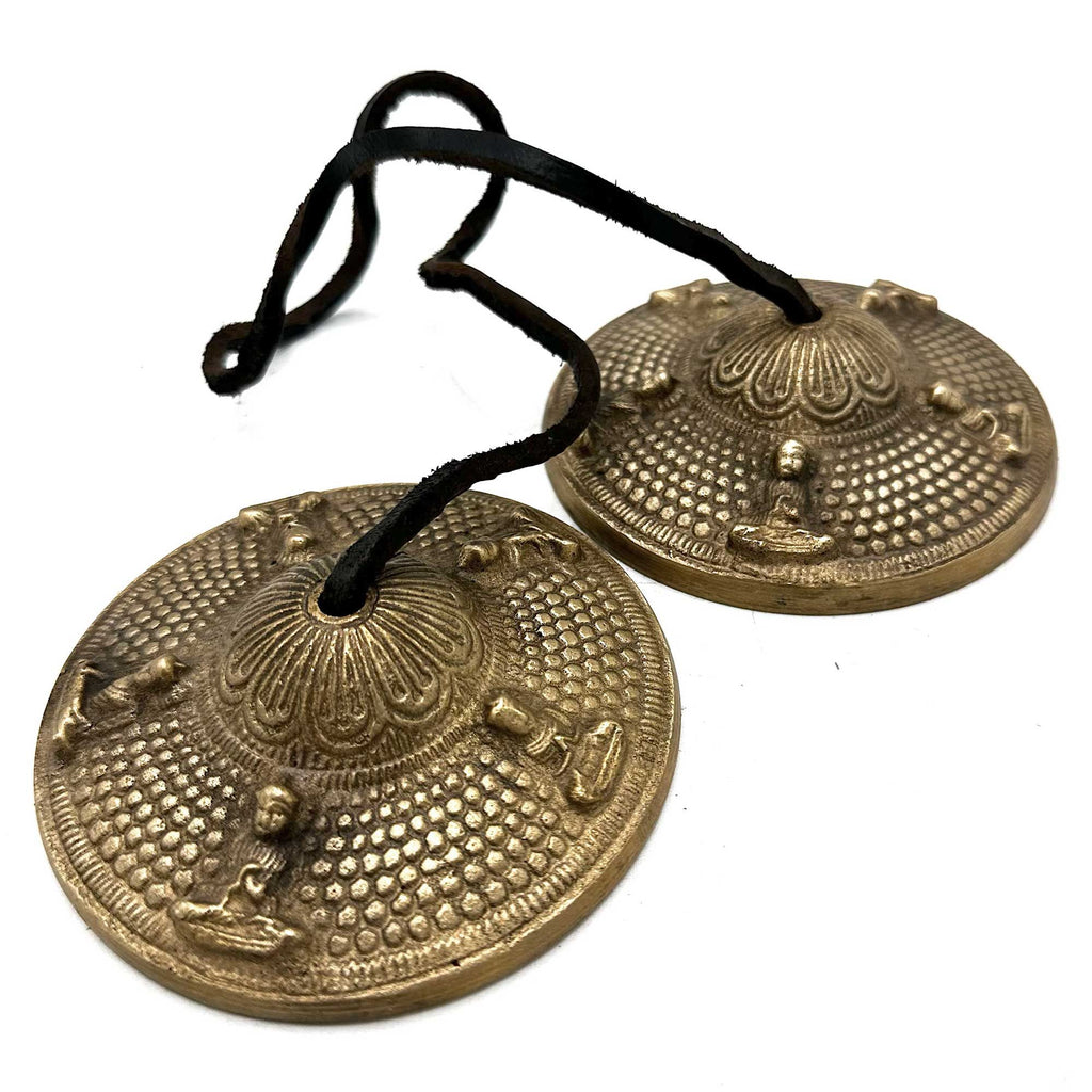 Tibetan Tingsha Bells with Five Buddha Design for Meditation Use