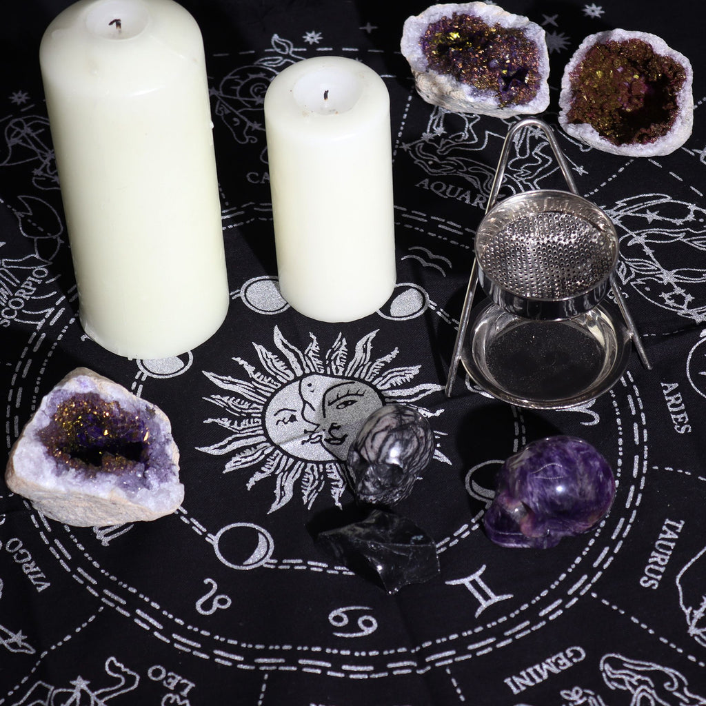 Esoteric Fringed Altar Cloth Horoscope for Your Spiritual Spaces
