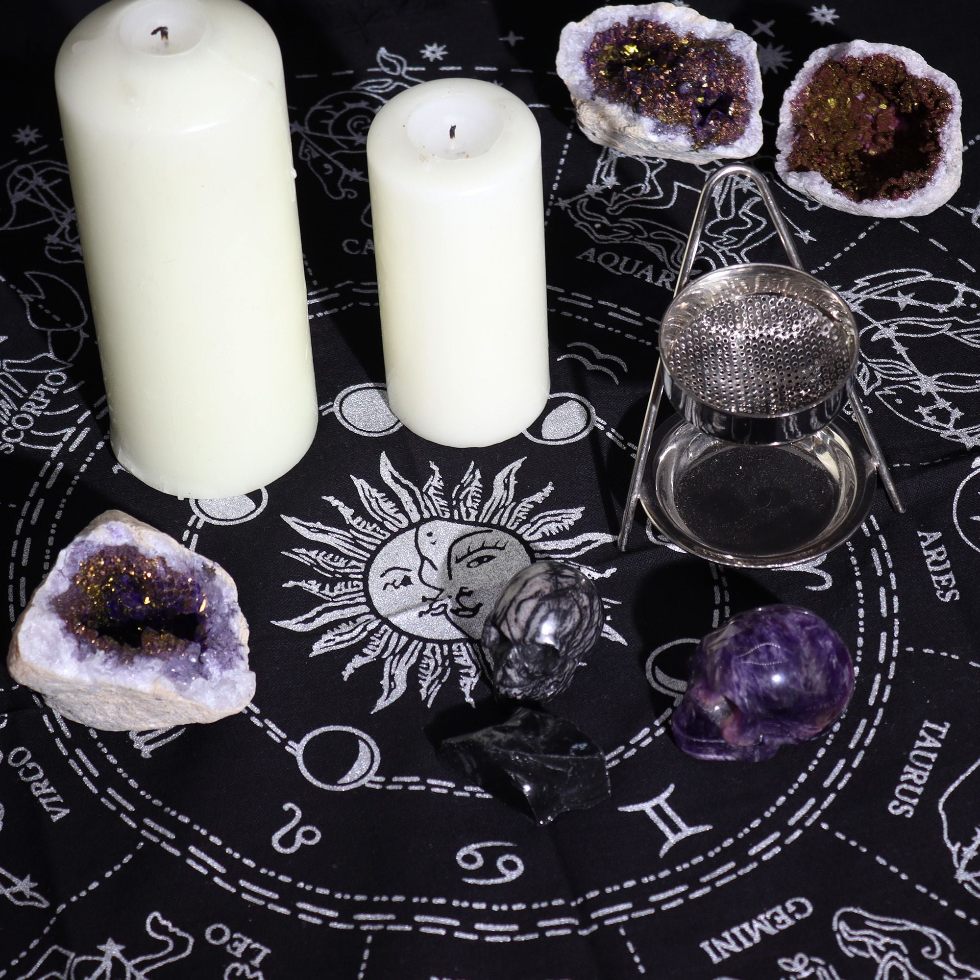 Esoteric Fringed Altar Cloth Horoscope for Your Spiritual Spaces