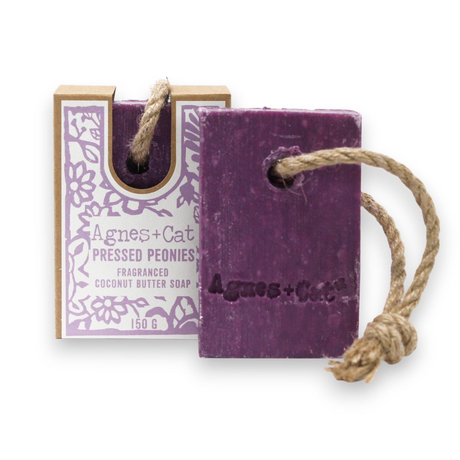 Agnes + Cat Soap On A Rope Pressed Peonies Floral Scented Soap