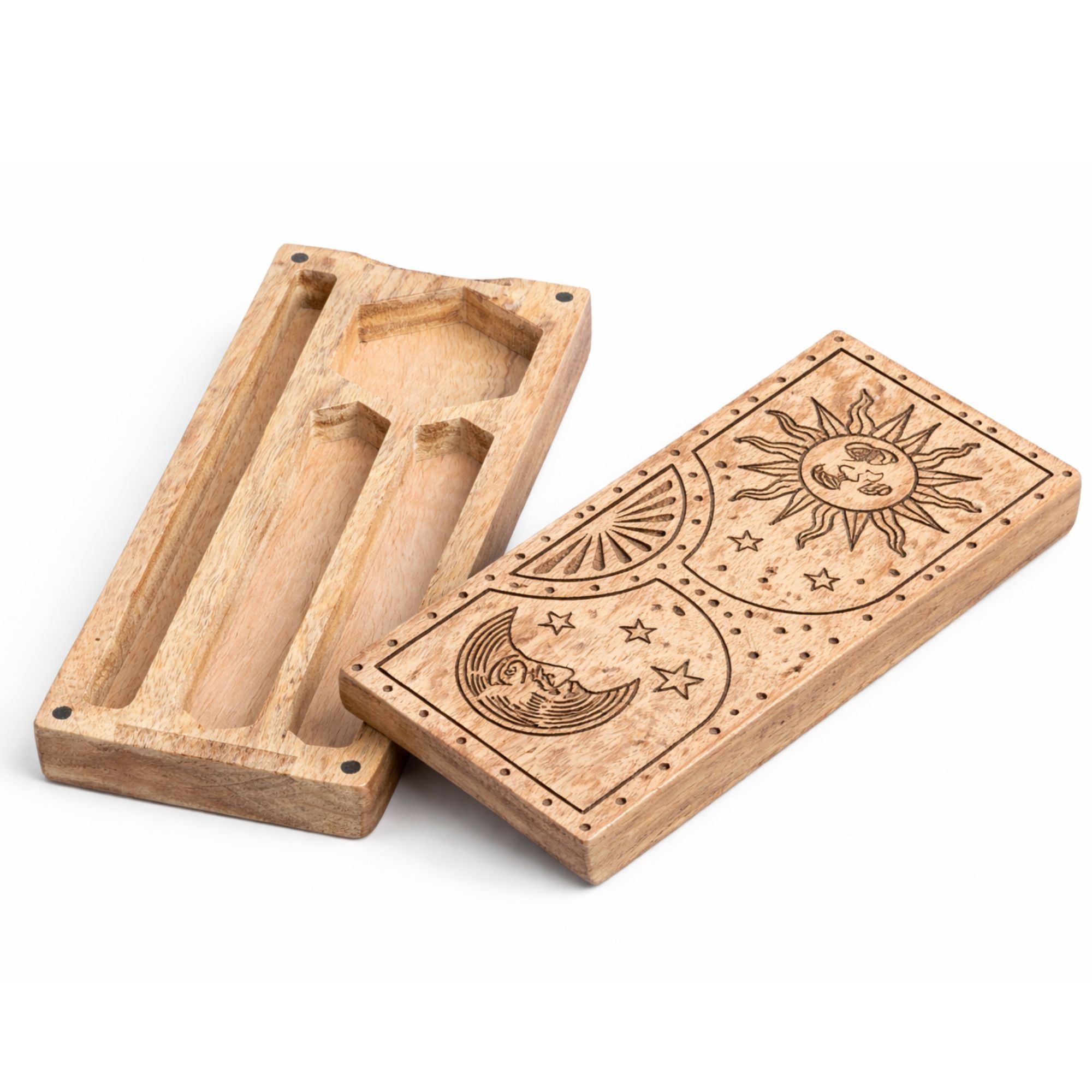 Sun - Moon Carved Crystal and Stone Box