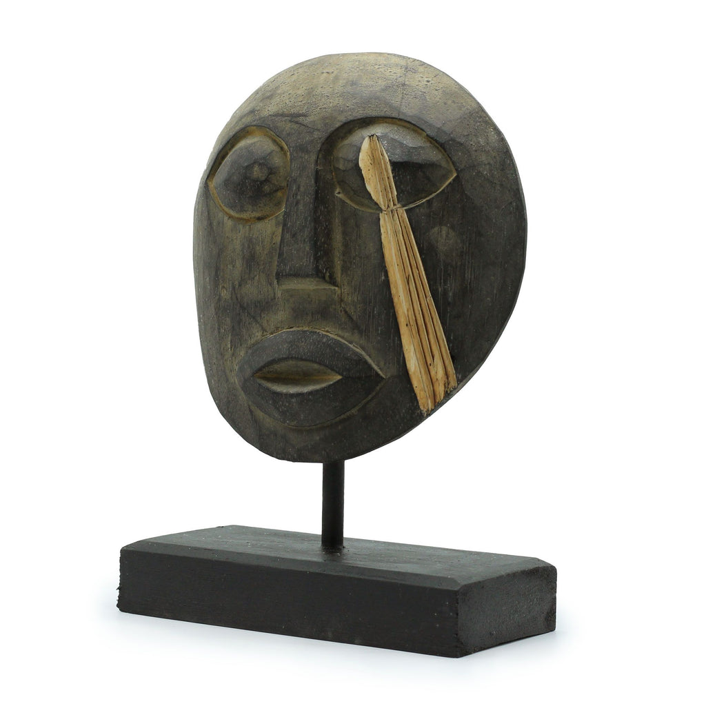 Timor Tribal Decorative Mask Antique Wooden Carved Figure 27x20cm