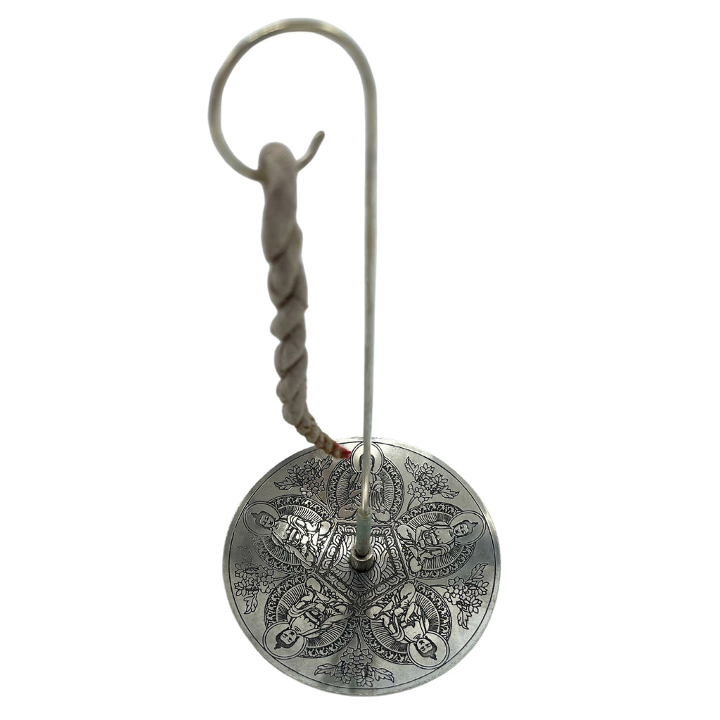 Rope Incense and Silver Plated Holder Set with Pancha Buddha Design