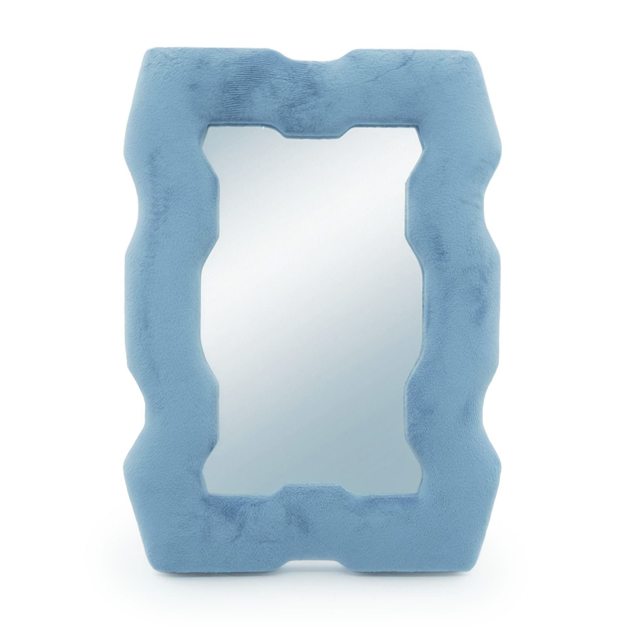 Soft Squiggly Mirror in Royal Blue with Chunky Frame Design