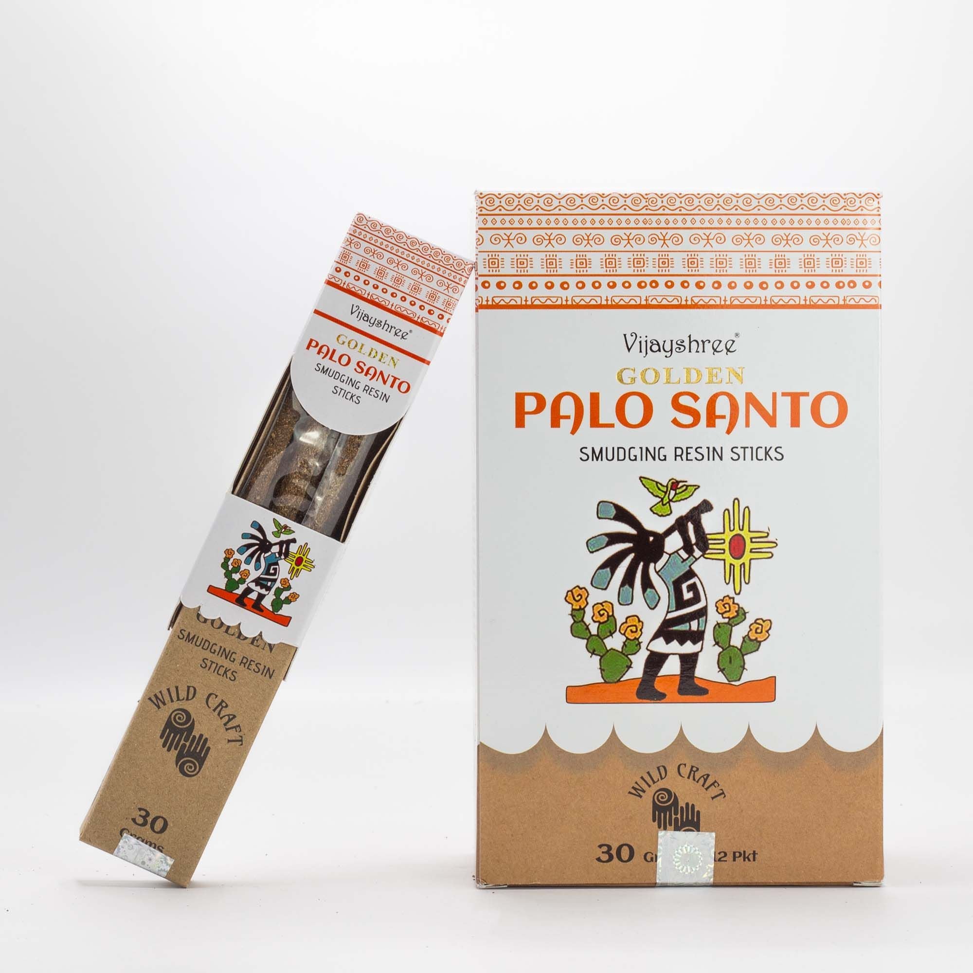 Golden Palo Santo Smudging Resin Sticks in Illustrated Box 30g