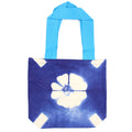 Natural Tye Dye Cotton Bag with Blue Flower Design and Handle