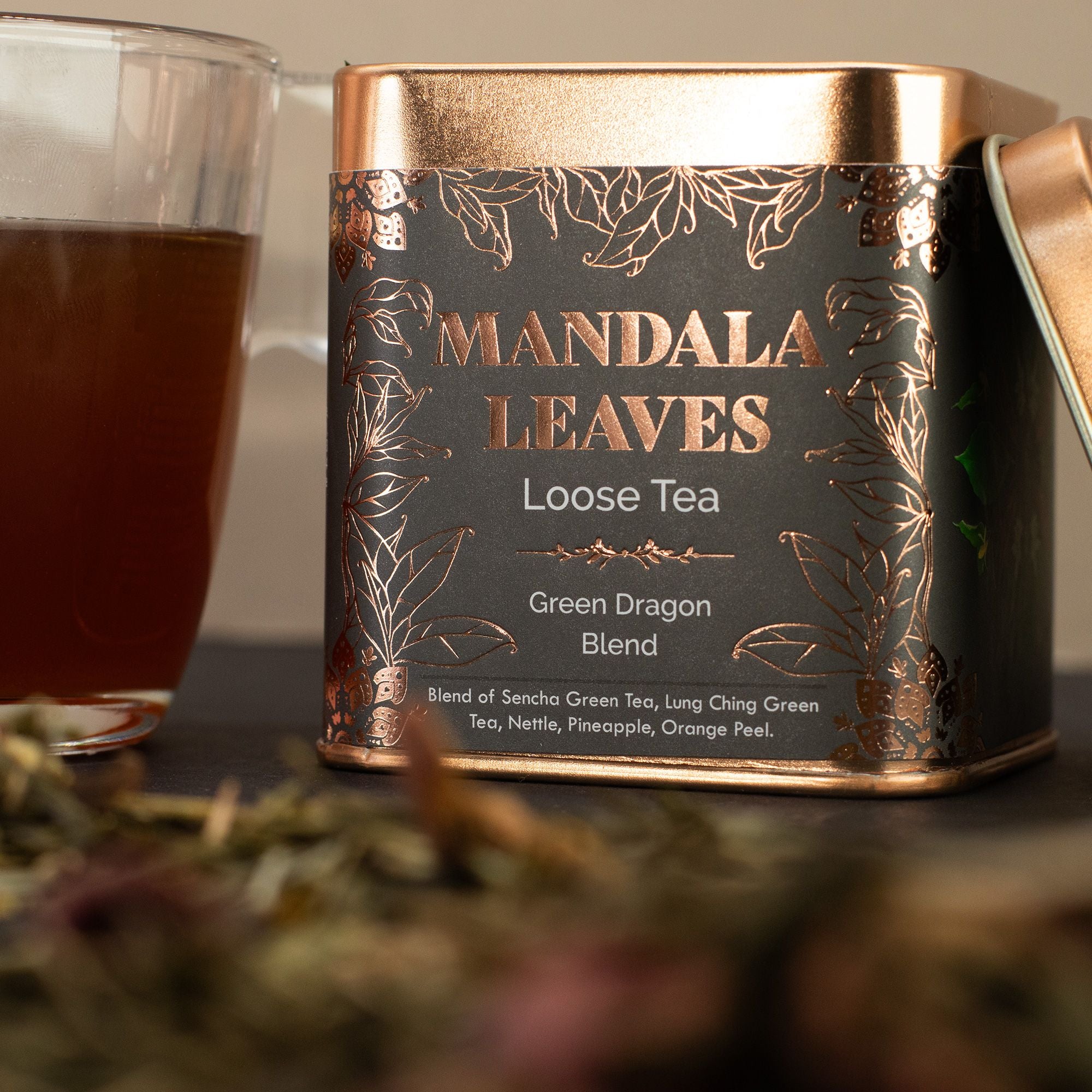 50g Green Dragon Tea Blend Energising Fruity Green Tea in Tin
