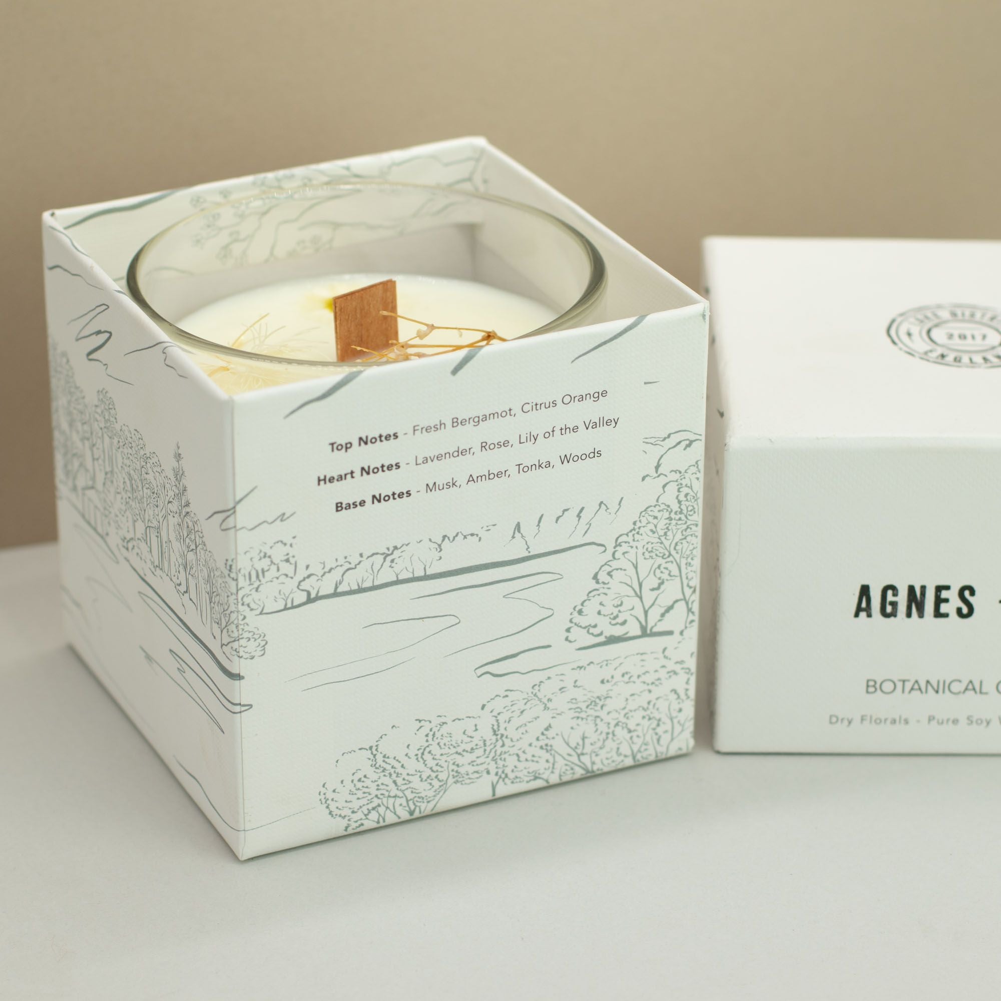 Botanical Soy Candle Windermere Floral Lake Scent for Home Relaxation