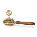 Censer Incense Burner with Wooden Handle and Pentagram Design