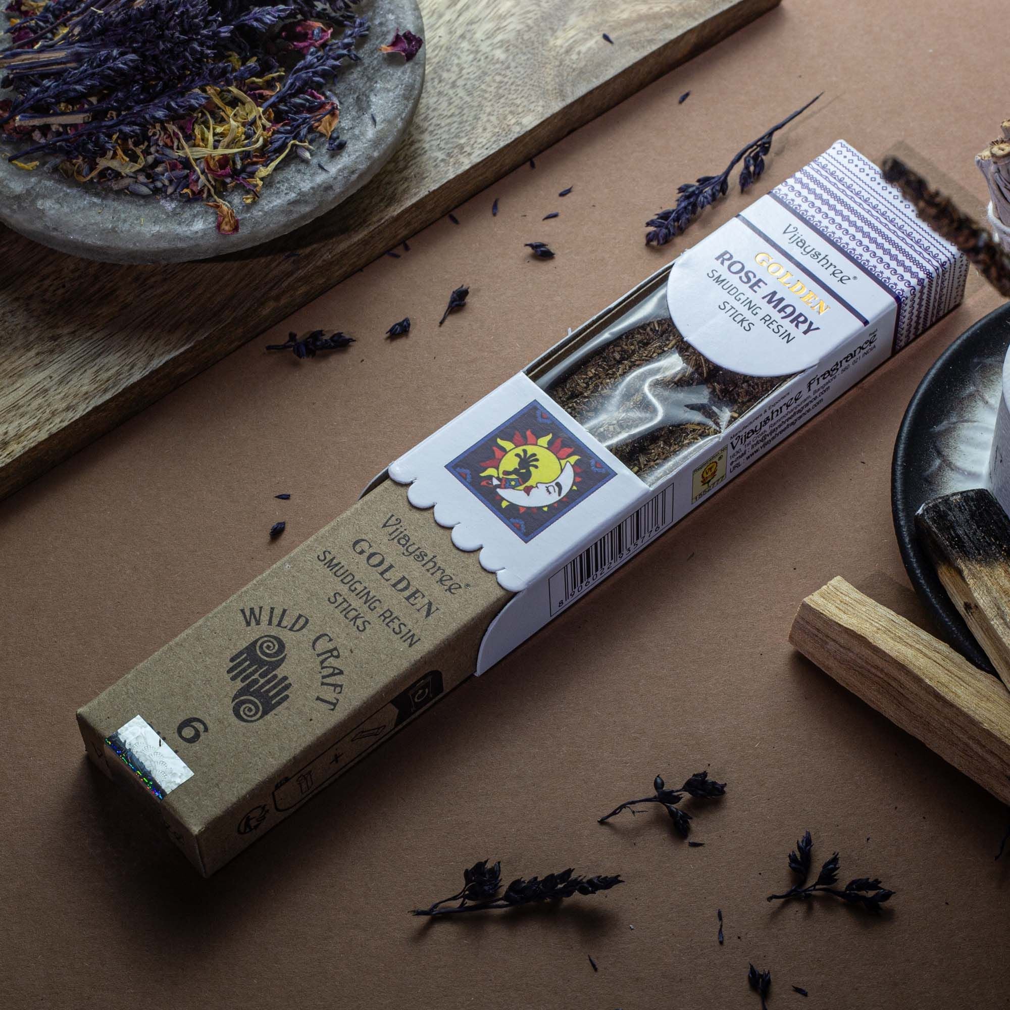 Golden Rose Mary Smudging Resin Sticks with Herbal Aroma 30g