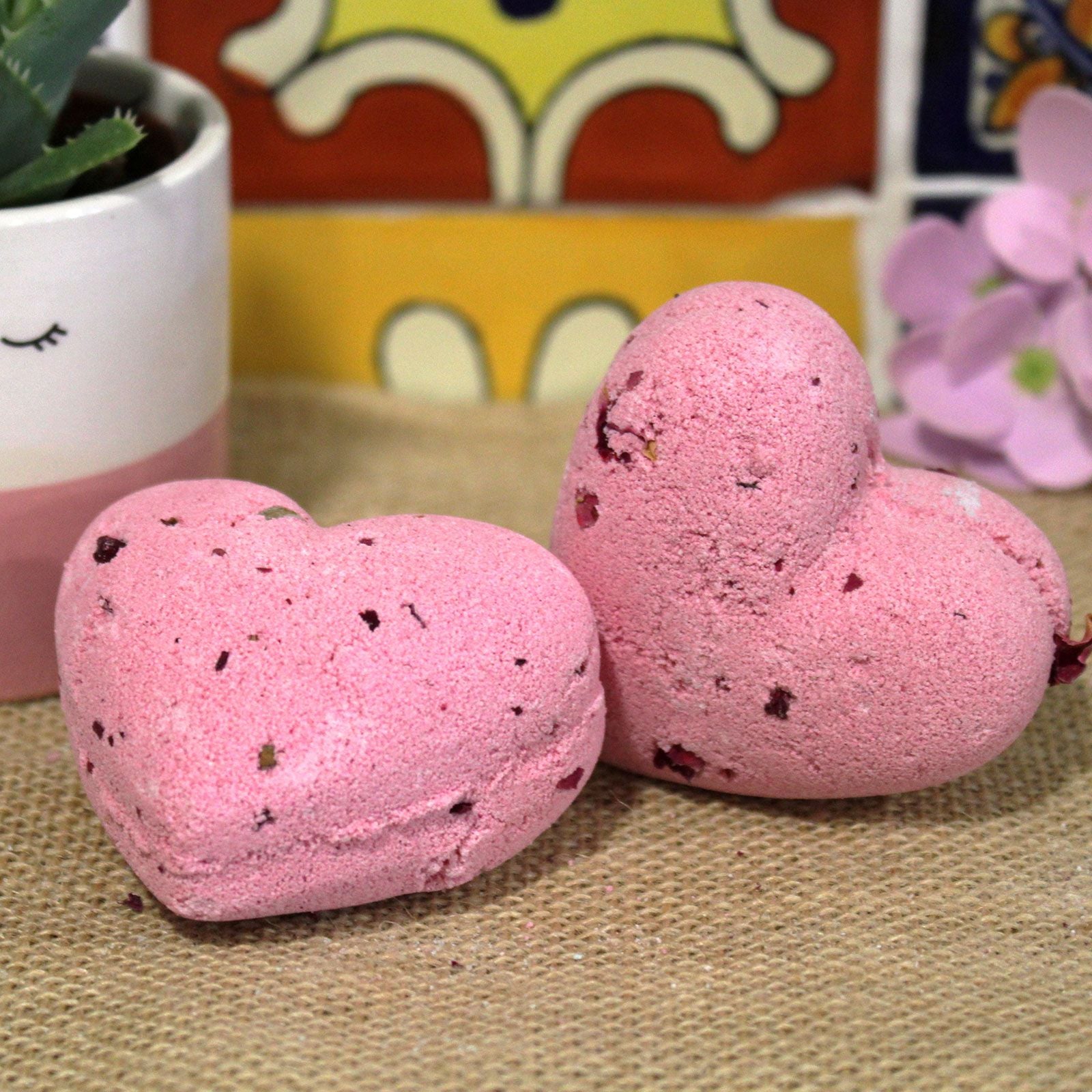 Love Heart Bath Bomb 70g with Ylang & Rose Fragrance