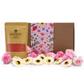 Salt Soak Set Passion with Aromatic Bath Salts and Soap Flowers