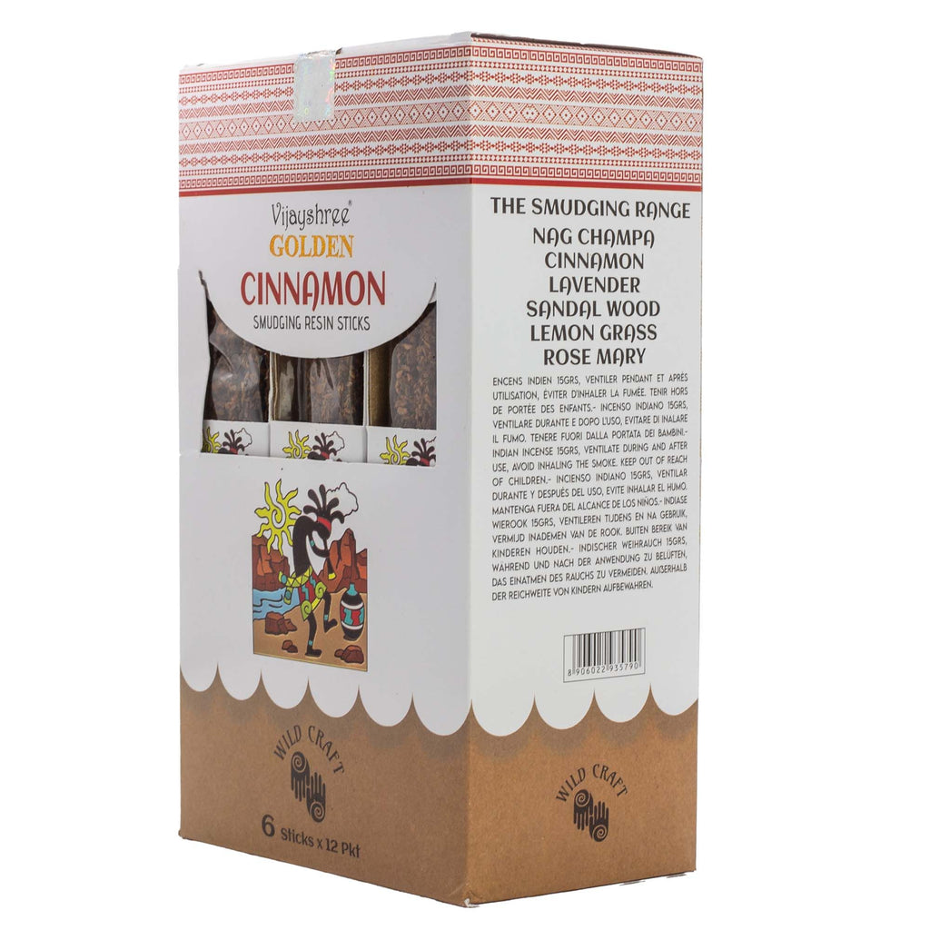Golden Cinnamon Smudging Resin Sticks for Cozy Atmosphere 30g