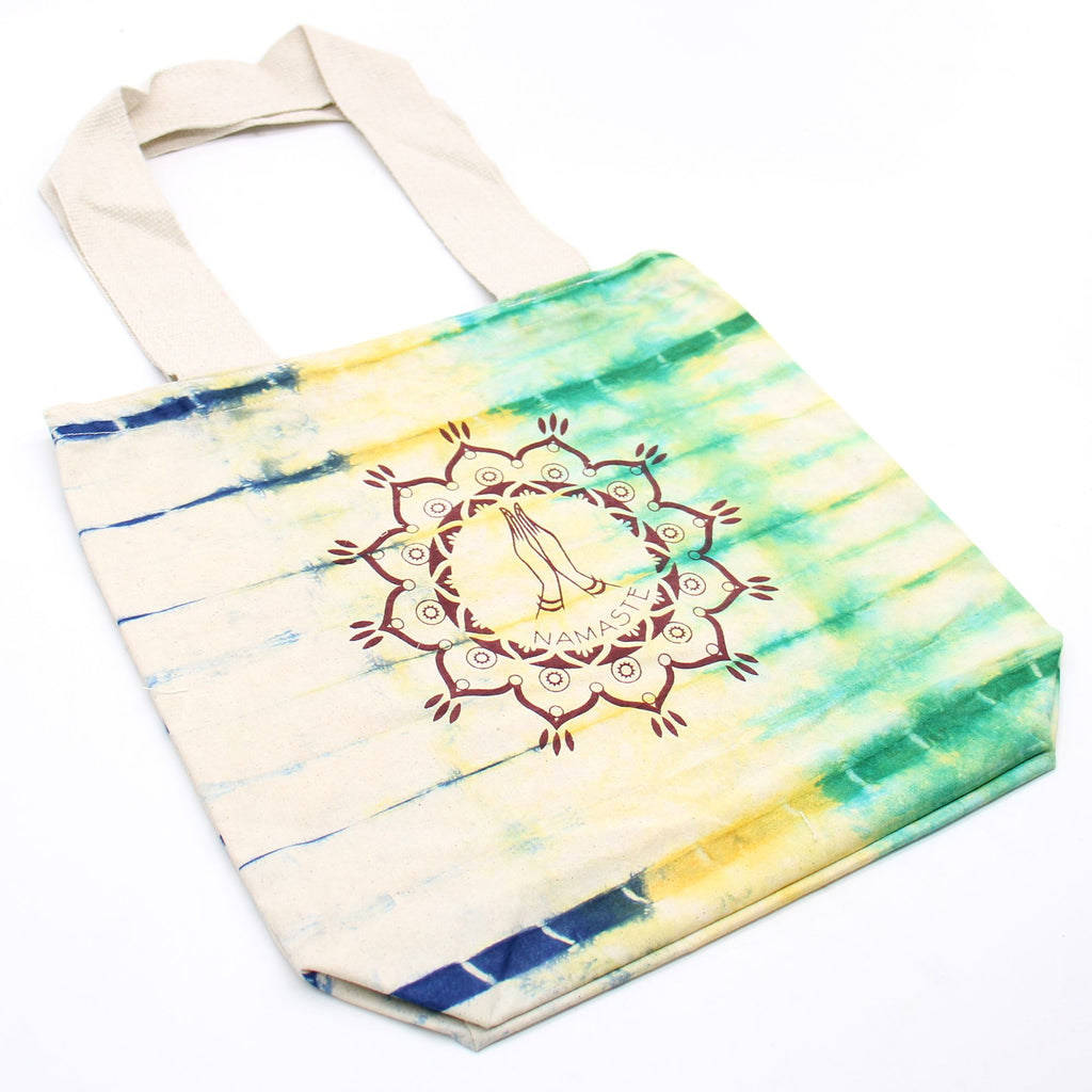 Tye Dye Cotton Bag with Unique Namaste Hands Pattern Design