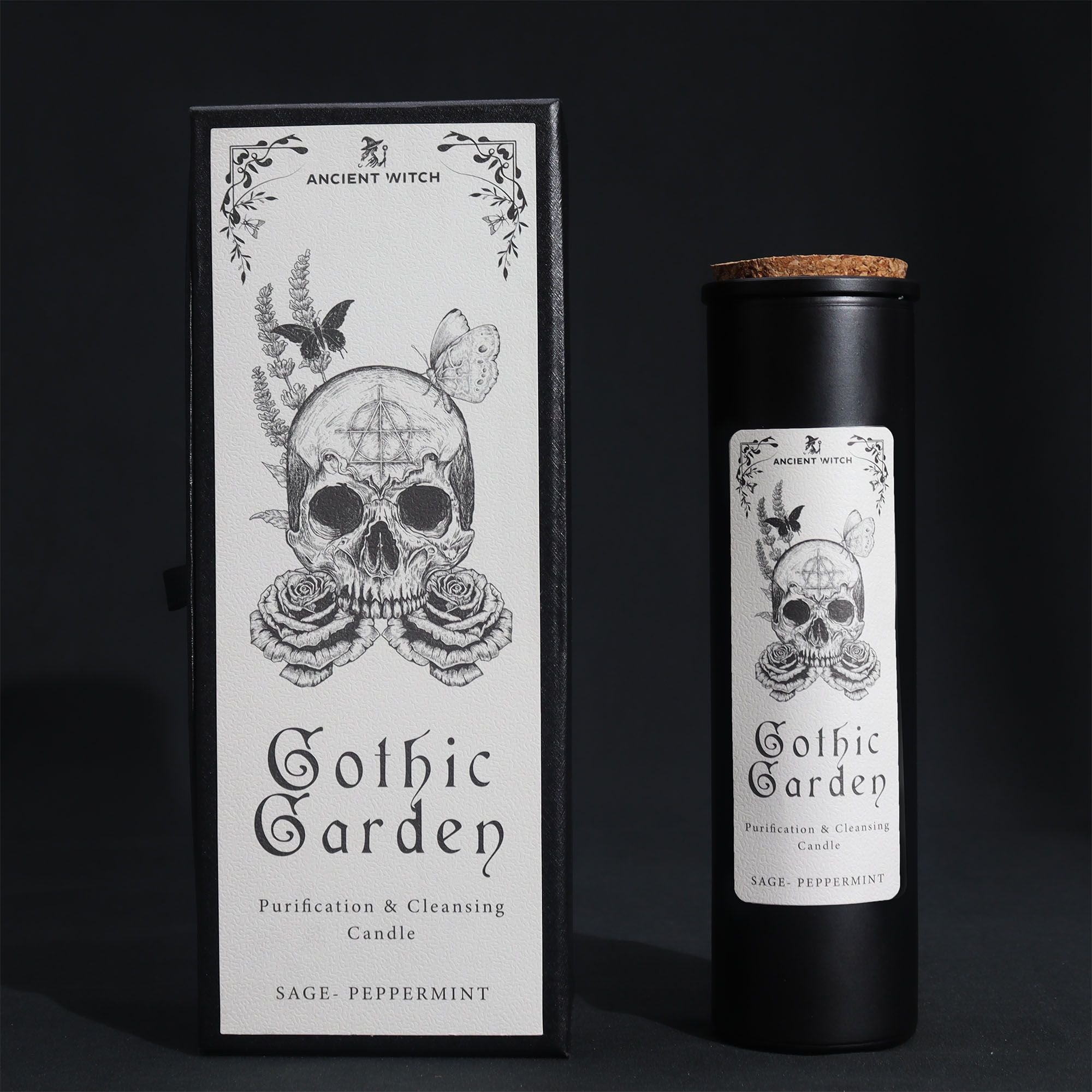 Ancient Witch Ritual Candles for Cleansing in Gothic Garden Style