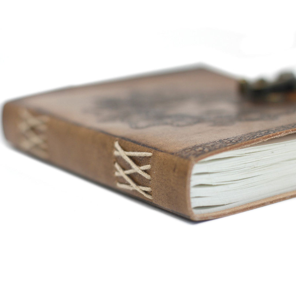 Leather Greenman Notebook with Buckles for Unique Journaling