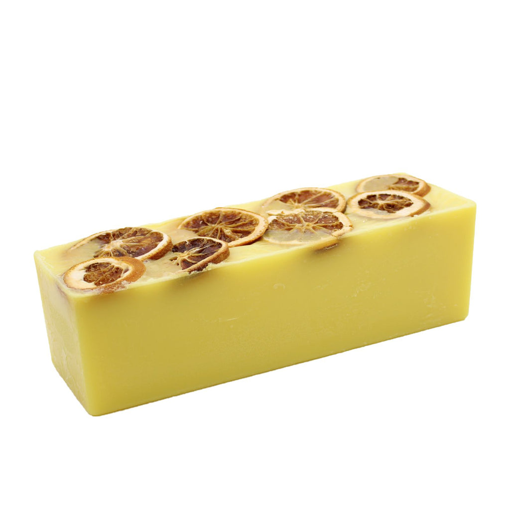 Slice of Sunshine Soap Loaf with Dried Orange Slices